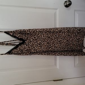 Secret Treasures Leopard Print Mini Slip Dress Size M (8-10)